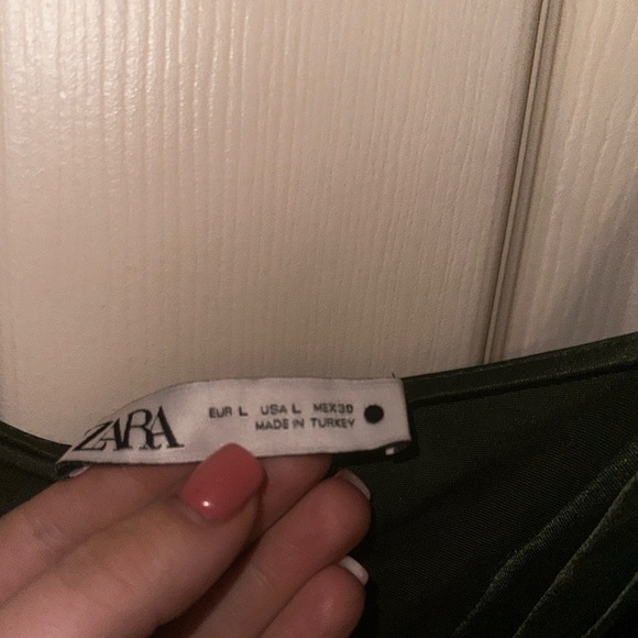 NWT Zara Elegant silky Green Dress L wedding guest formal bridesmaid event - Picture 7 of 11